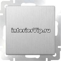 Выключатель одноклавишный проходной серебряный рифленый WL09-SW-1G-2W 4690389085116