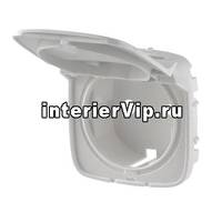 Лицевая панель Legrand Valena Allure розетки с/з с крышкой алюминий 754847